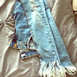 Zara Fringe Bottom Jeans